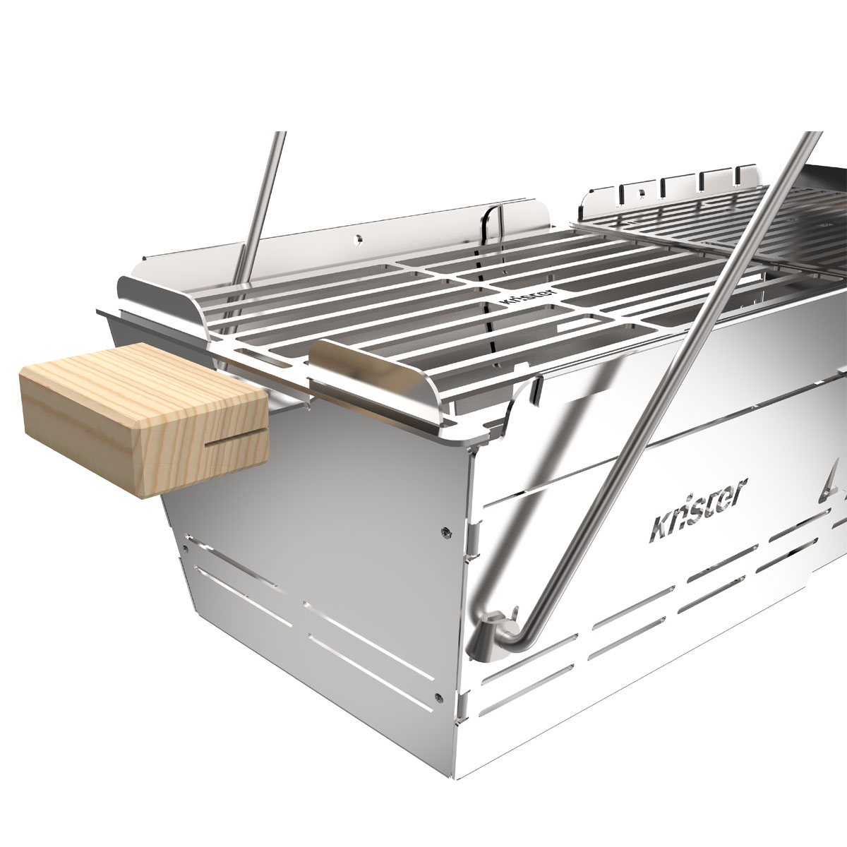 Knister Grill Premium – tragbarer Holzkohlegrill aus Edelstahl