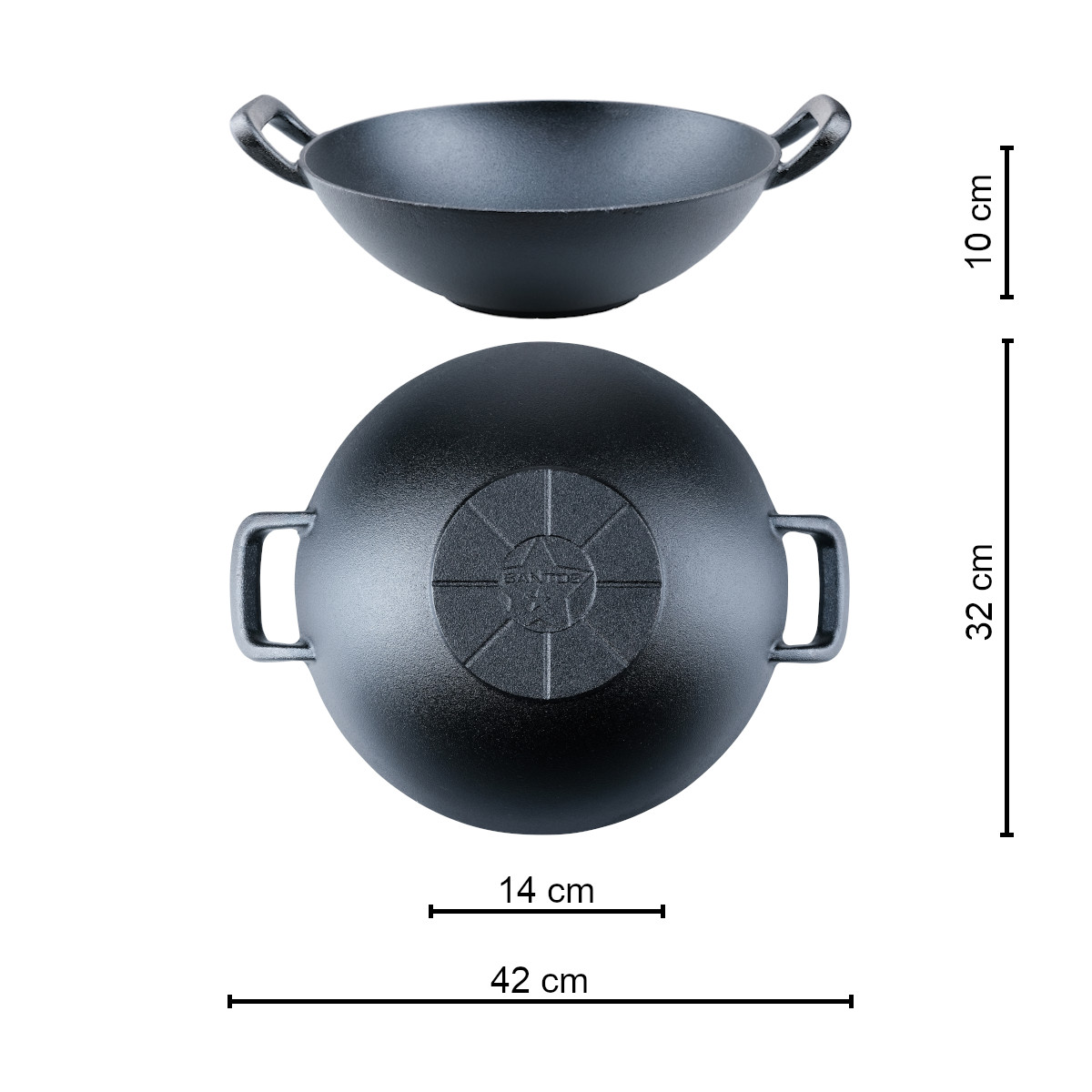 SANTOS Gusseisen Wok, Ø 32 cm | Retoure