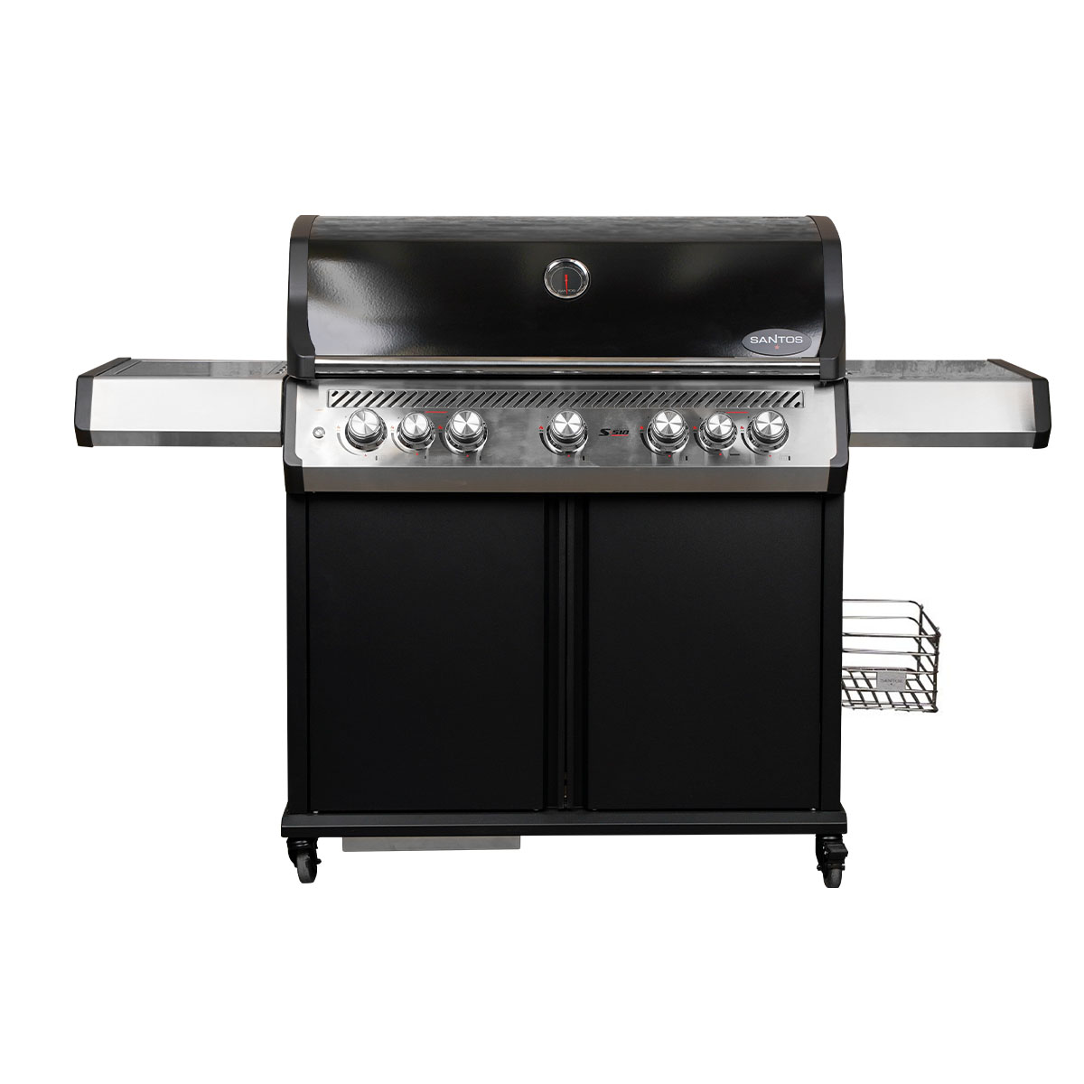SANTOS S-518 Pro Schwarz | Seiten- & Heckbrenner | Ready2Grill Bundle