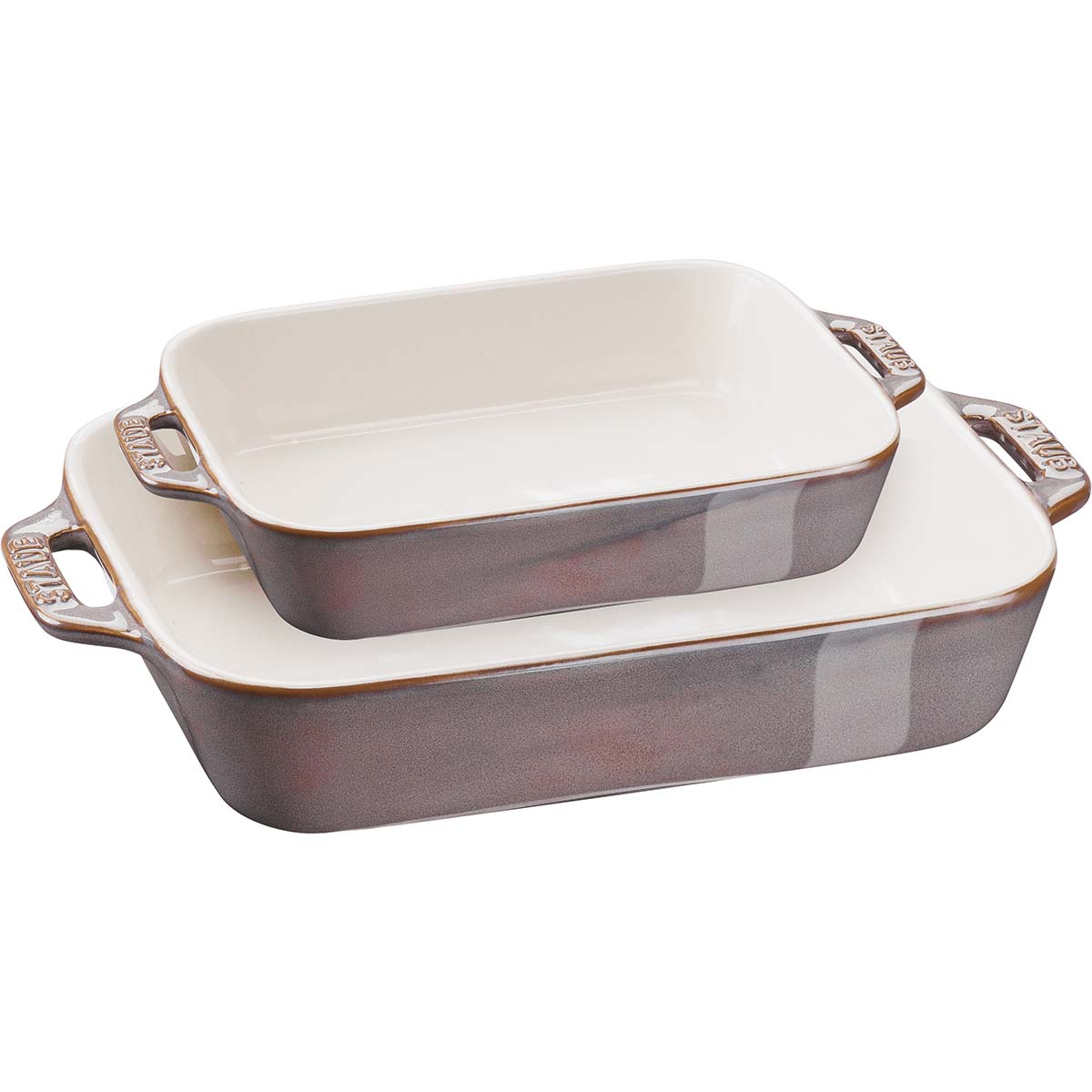 STAUB Ofenformenset, 2-tlg, rechteckig, Antik-Grau