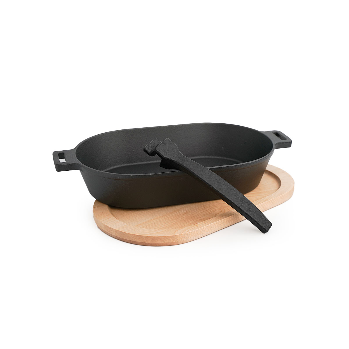 SANTOS Gusseiserne Grillpfanne | oval mit abnehmbarem Griff | 36 x 19 cm SANTOS Gusseiserne Grillpfanne | oval mit abnehmbarem Griff | 36 x 19 cm