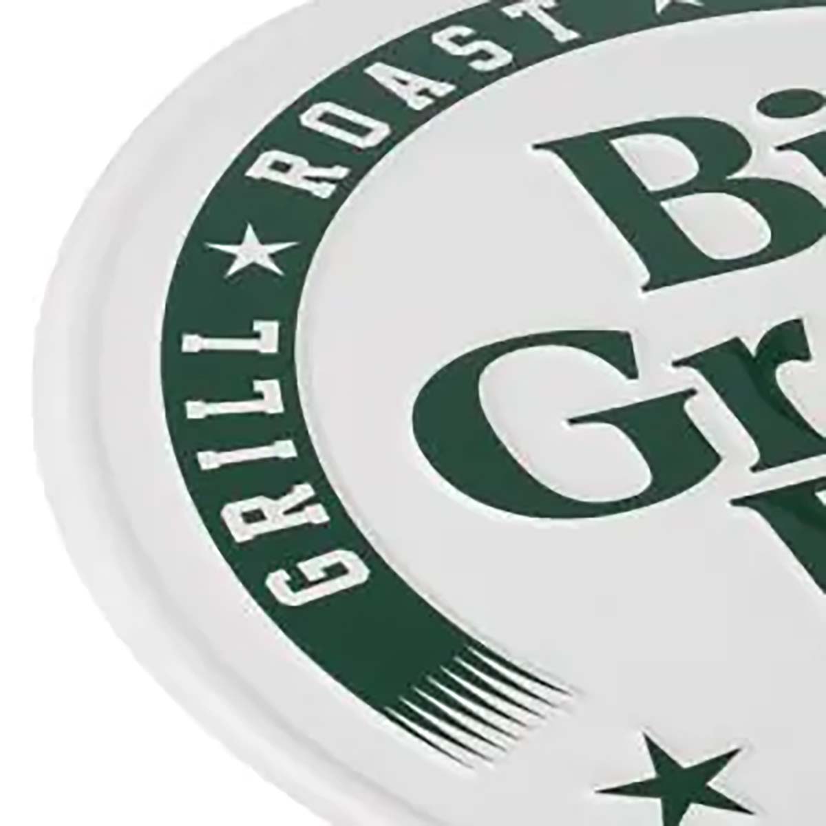 Big Green Egg | Est. 1974 | Rundes weisses Dekoschild