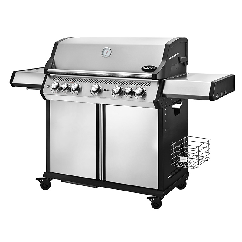 SANTOS S-518 Pro Edelstahl | Seiten- & Heckbrenner | Ready2Grill Bundle