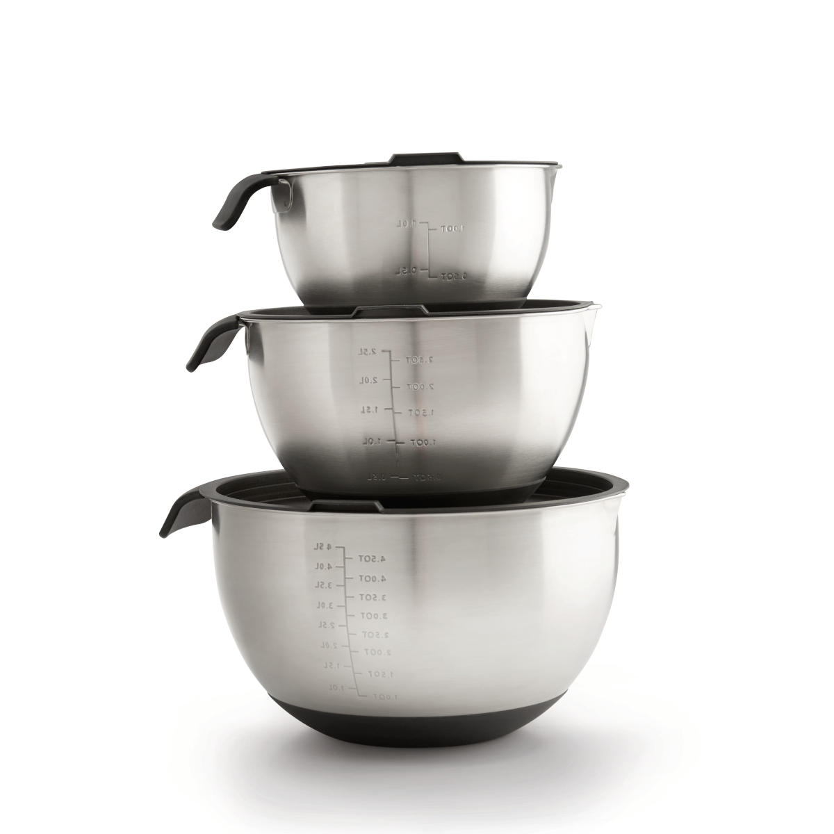 Napoleon 3er-Schüssel-Set, Edelstahl, in 3 verschied. Größen Napoleon 3er-Schüssel-Set, Edelstahl, in 3 verschied. Größen gestapelt