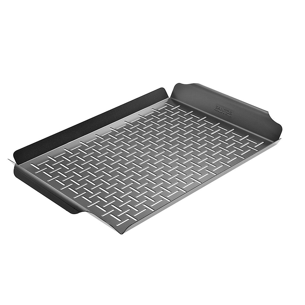 SANTOS Gemüsekorb XXL / Grillpfanne 44 x 30 x 3,5 cm, Schwarz