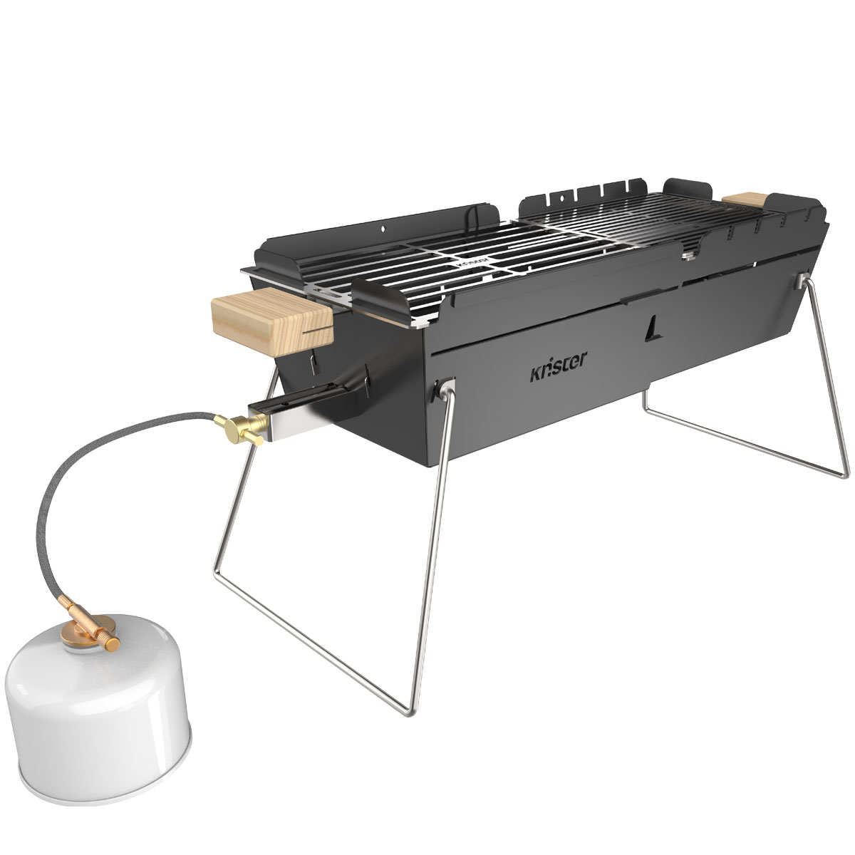 Knister Gasgrill – tragbarer Dual Fuel Grill