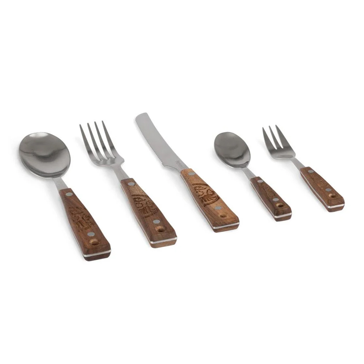Petromax Camping Besteck-Set 4-teilig klappbar inkl. Aufbewahrungstasche | Edelstahl matt