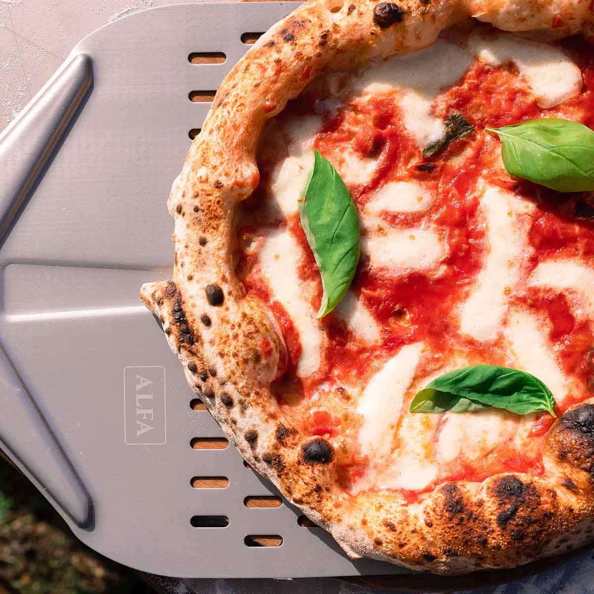 Alfa Forni Pizzaschaufel Set Large (Schaufel 35 cm + Wender + Bürste)