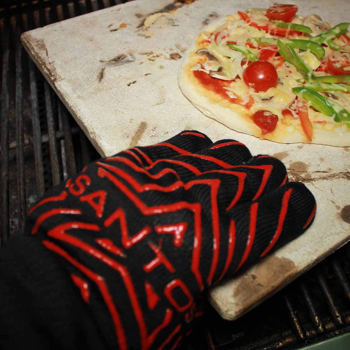 SANTOS Grill Handschuh (Paar) hitzebeständig bis 350 °C | Universalgröße | Retoure
