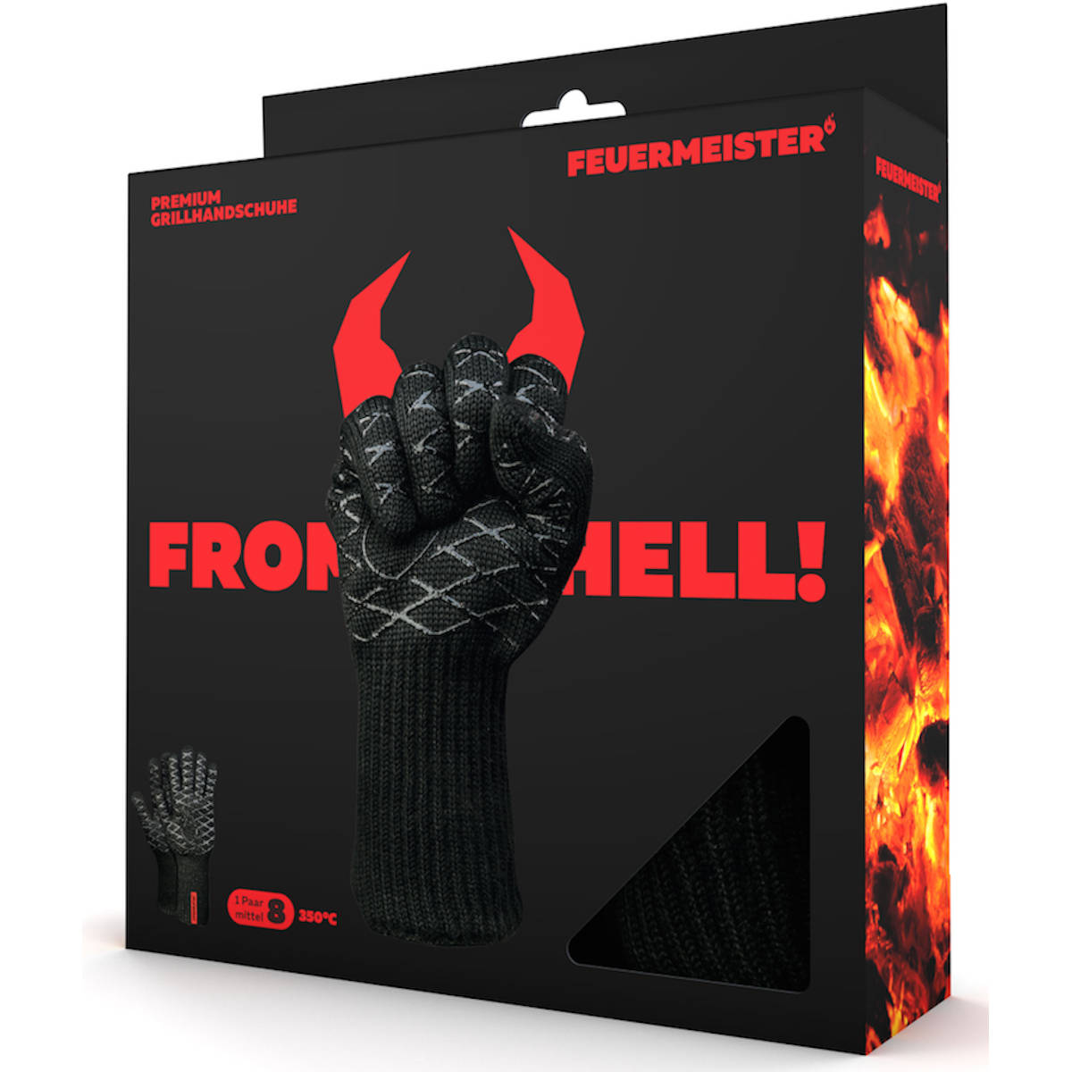 Feuermeister Grillhandschuhe hitzebeständig bis 350 Grad, Gr.10