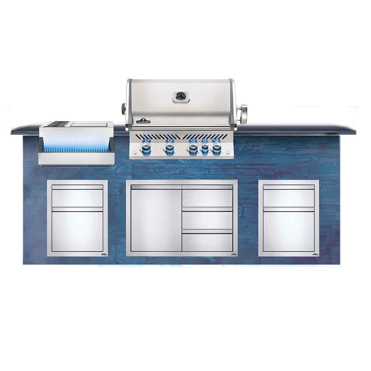 Napoleon Einbaugrill Prestige Pro 500 | Edelstahl | inkl. Drehspieß