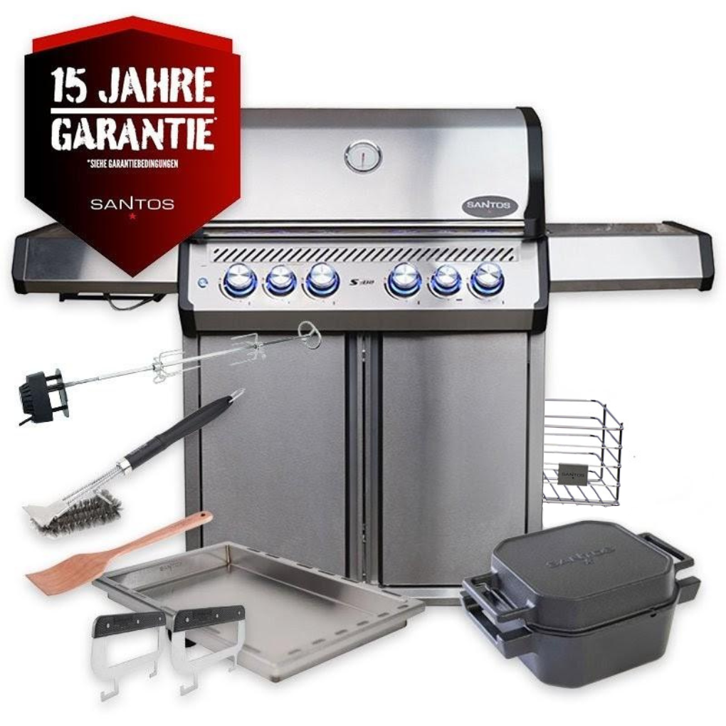 SANTOS S-418 Pro TST | Seiten- & Heckbrenner | Ready2Grill Bundle