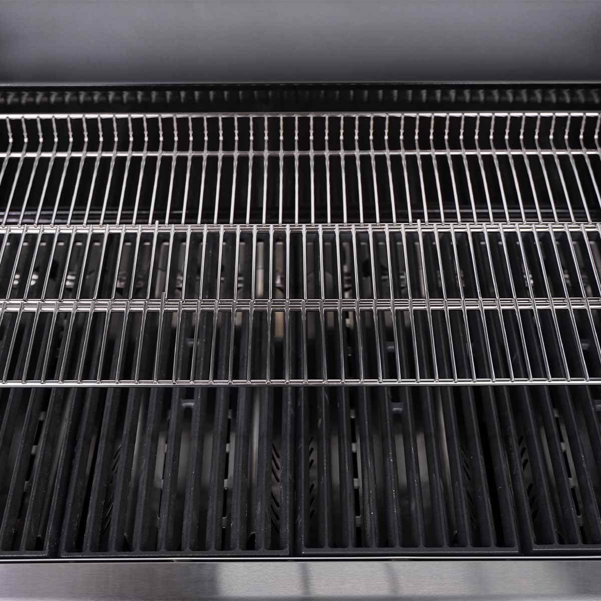 SANTOS S-401 Pro Schwarz mit herausgezogenem XXL Edelstahl Warmhalterost