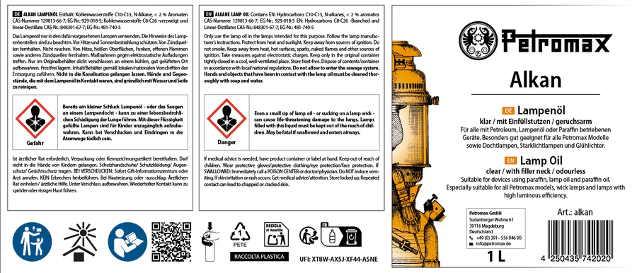 Petromax Lampenöl 1 Liter für Laternen & Öllampen