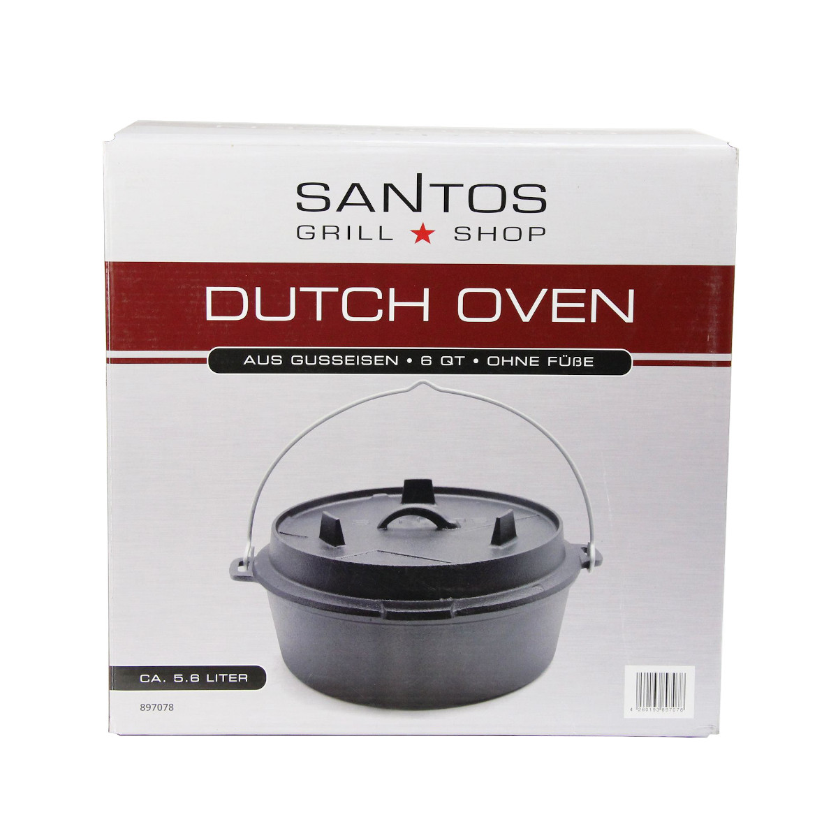 SANTOS Dutch Oven 6qt ohne Füße SANTOS Dutch Oven 6qt ohne Füße