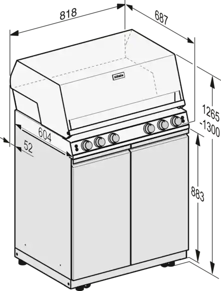 Miele Fire Pro L 4 PB – 4 Brenner und Regalboden – Gasgrill