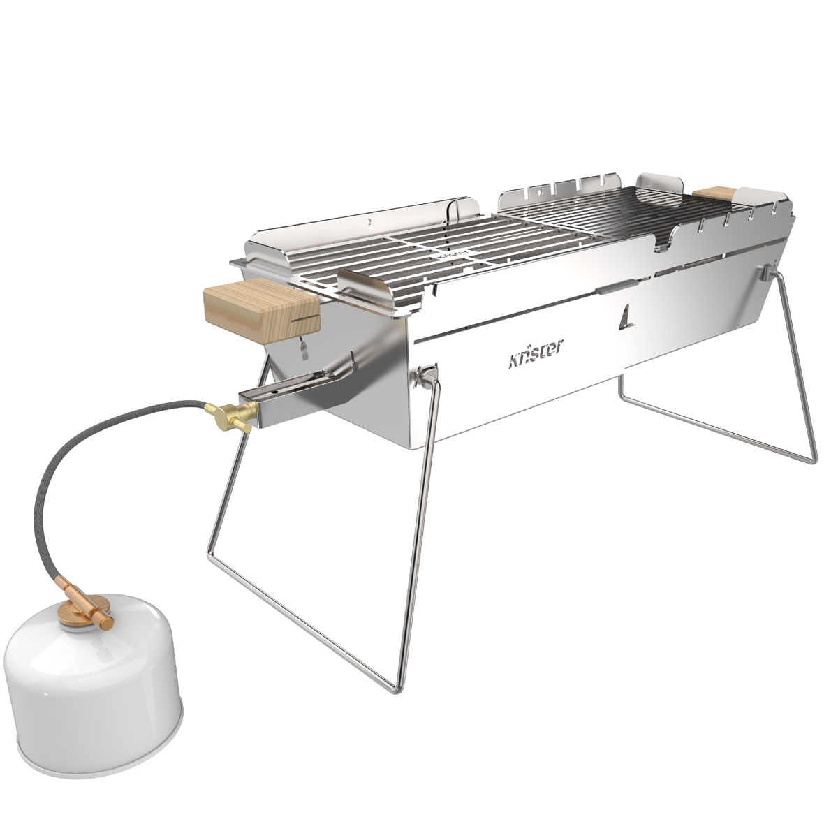 Knister Gasgrill Hero – tragbarer Dual Fuel Edelstahl-Grill