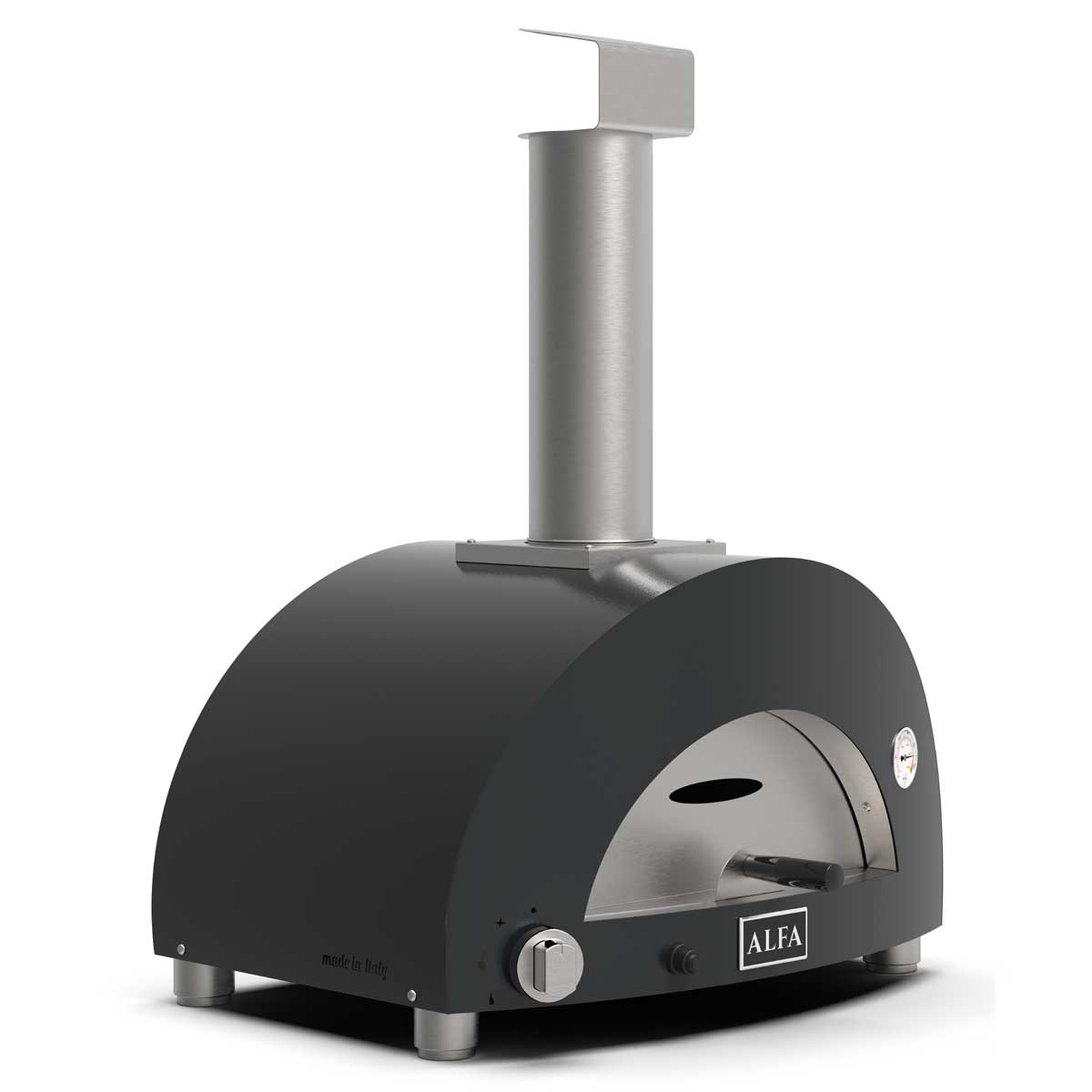 Alfa Forni Gas Pizzaofen Moderno 1 Pizza Schiefergrau | Hybrid