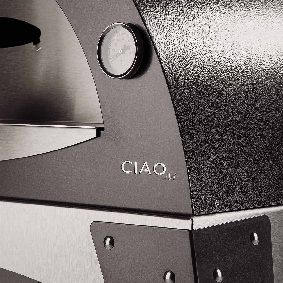 Alfa Forni Pizzaofen Moderno Ciao 2 Pizze, Holz-Backofen, Grau