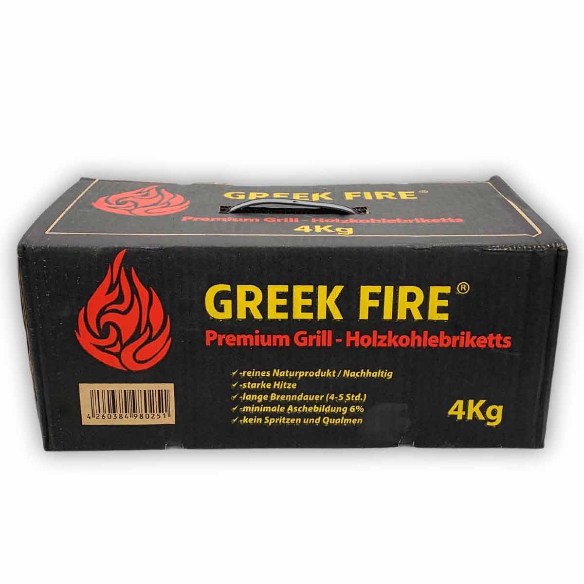 Greek Fire Premium Holzkohlebriketts 4 kg