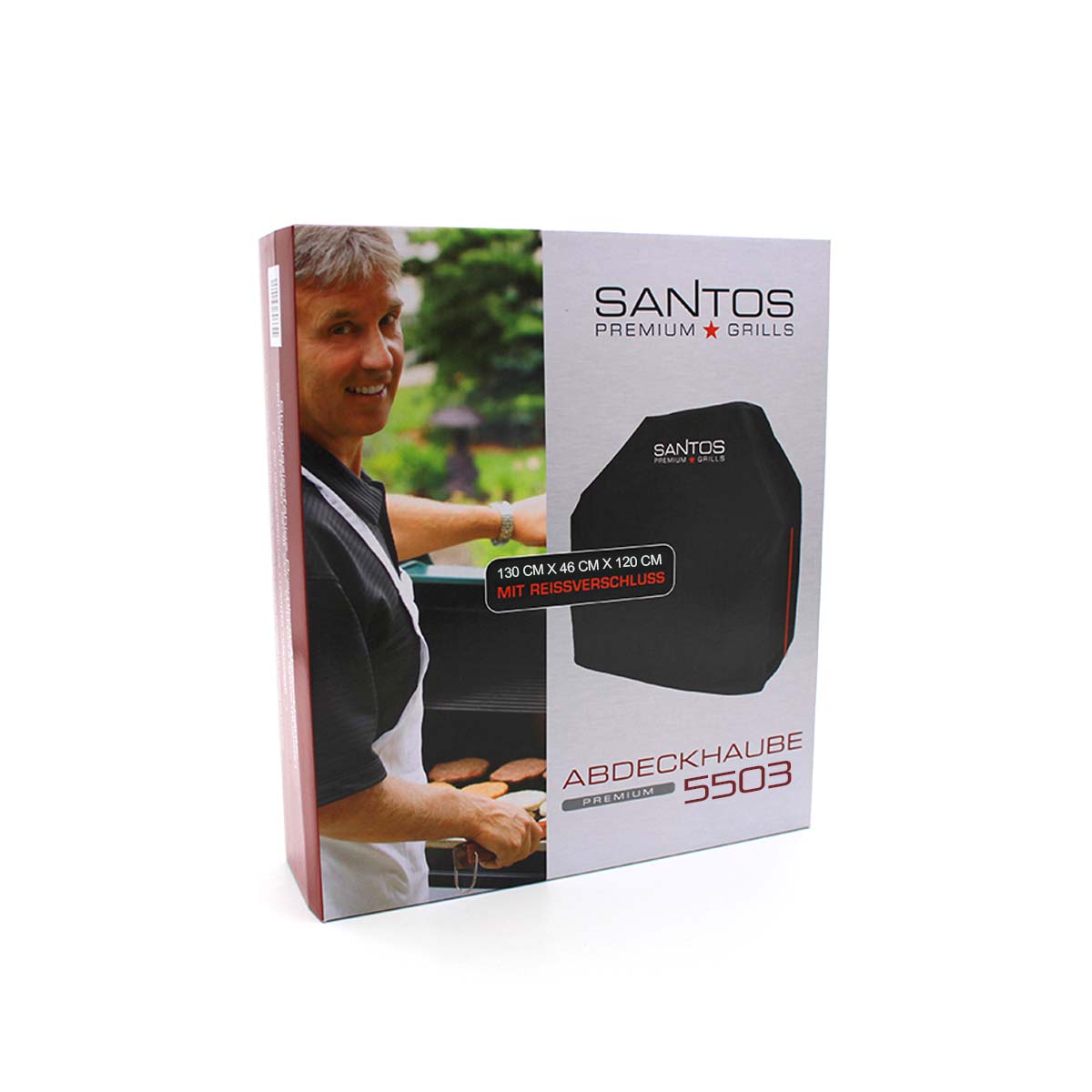 SANTOS Grill Abdeckhaube, PVC / Polyester, 130 x 46 x 120 cm