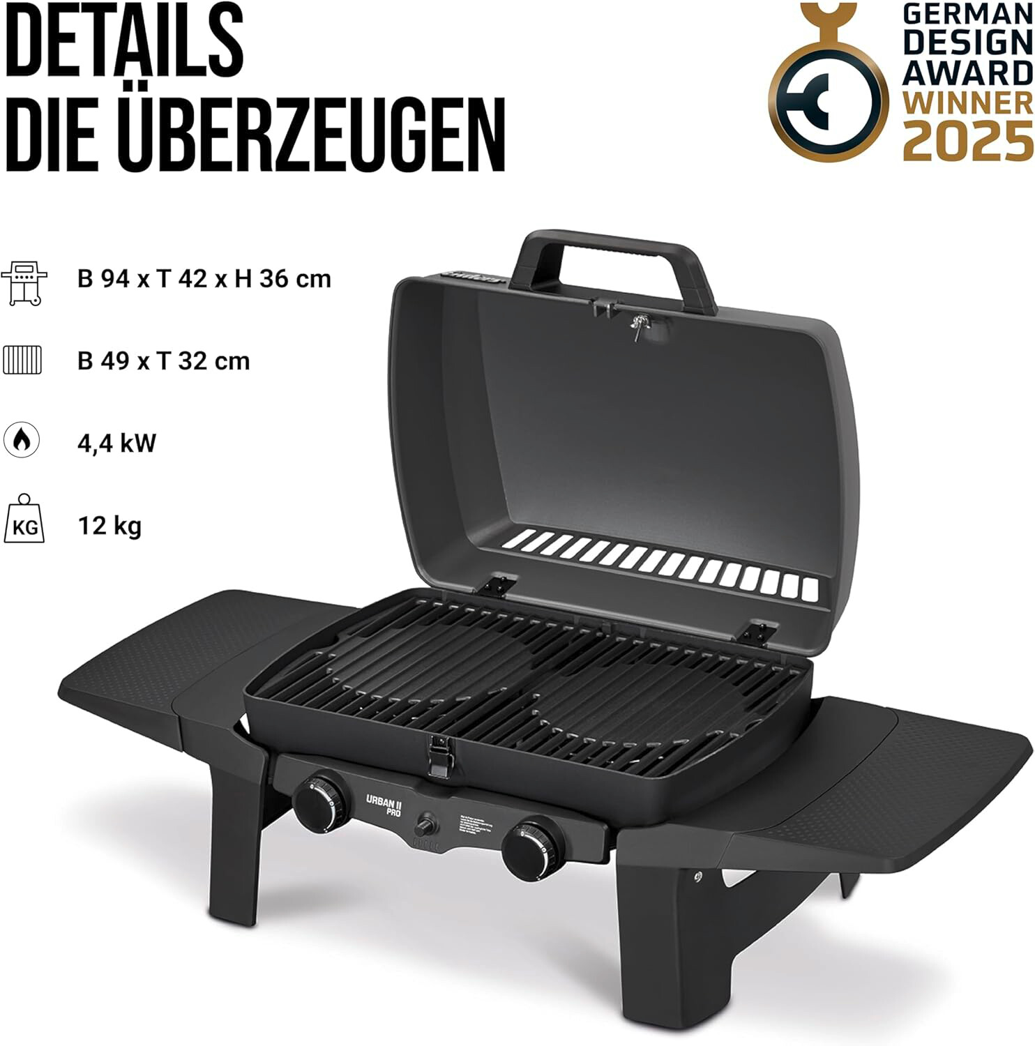 Enders Urban II Pro – Premium-Tischgasgrill für Balkon, Camping und unterwegs