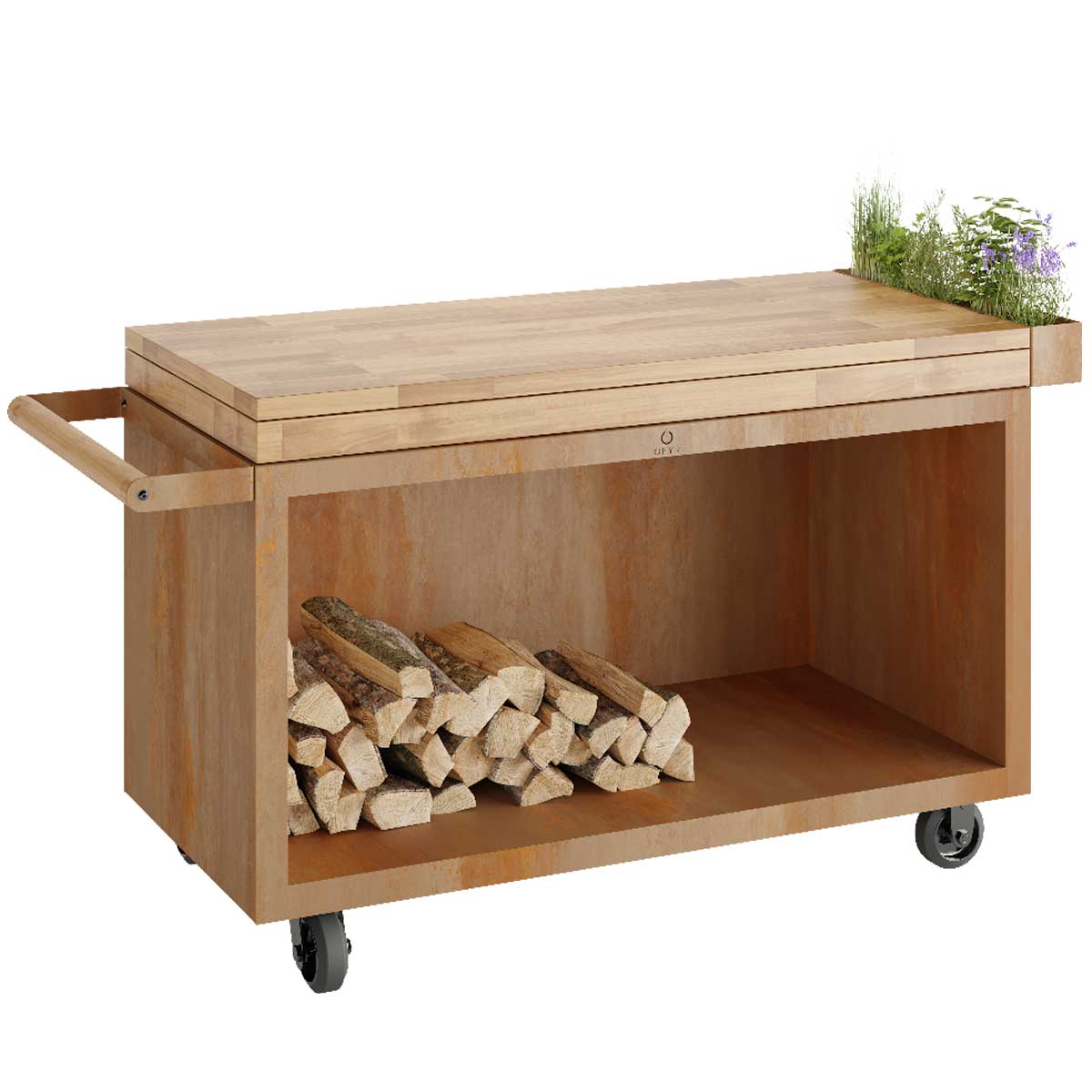 OFYR Mise en Place Table Corten 135 PRO Teakholz