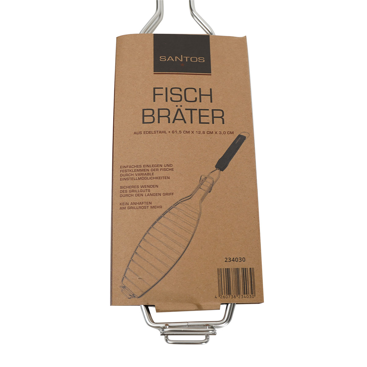 SANTOS Fischbräter Edelstahl 61,5 cm - 4er-Set