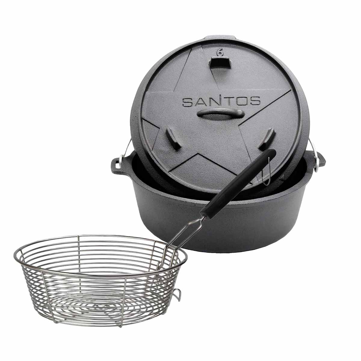 SANTOS 6 QT Dutch Oven mit Frittierkorb SANTOS 6 QT Dutch Oven mit Frittierkorb