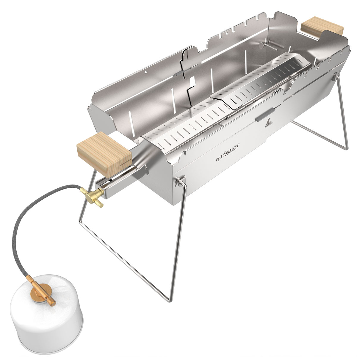 Knister Gasgrill Hero – tragbarer Dual Fuel Edelstahl-Grill Knister Gasgrill Hero – tragbarer Dual Fuel Edelstahl-Grill
