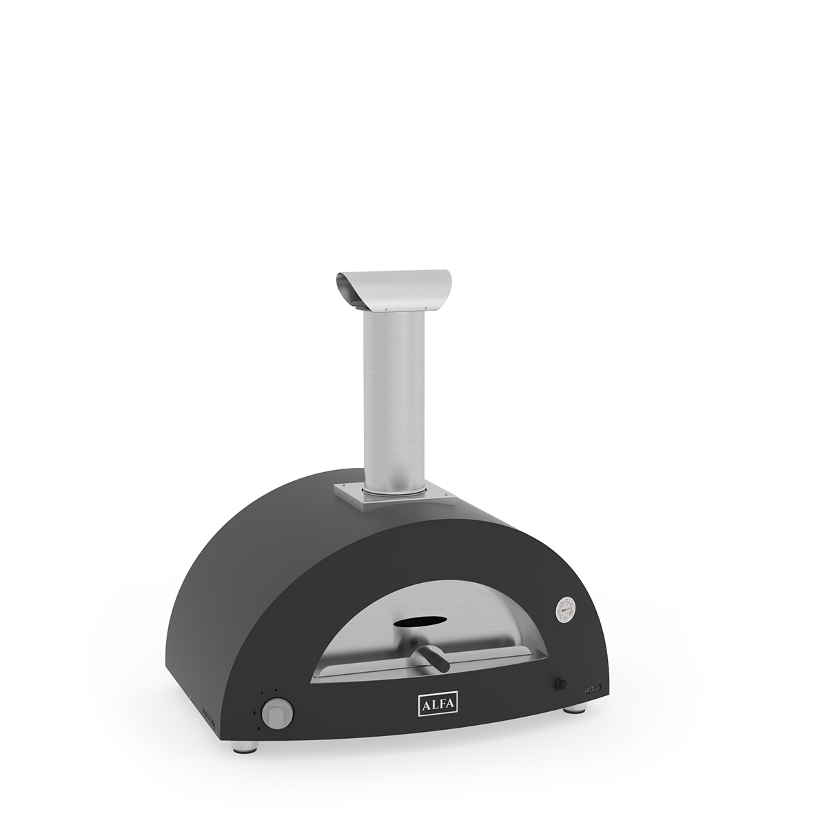 Alfa Forni 2 Pizze Brio, Hybrid-Pizzaofen, Schwarz