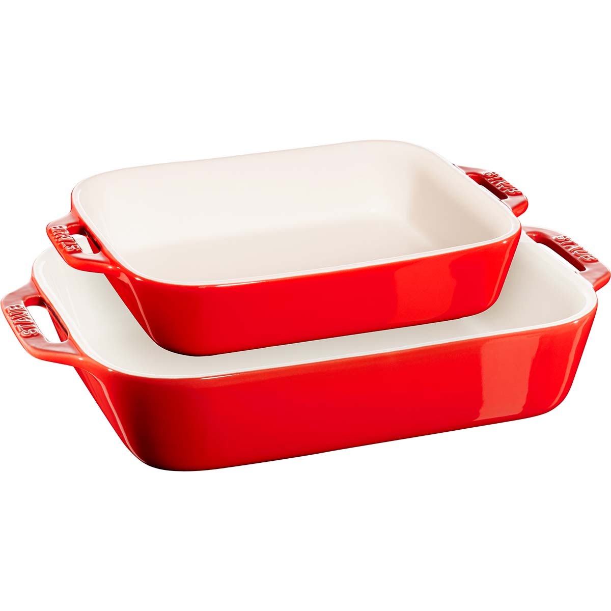STAUB Ofenformenset, 2-tlg, rechteckig, Kirsch-Rot