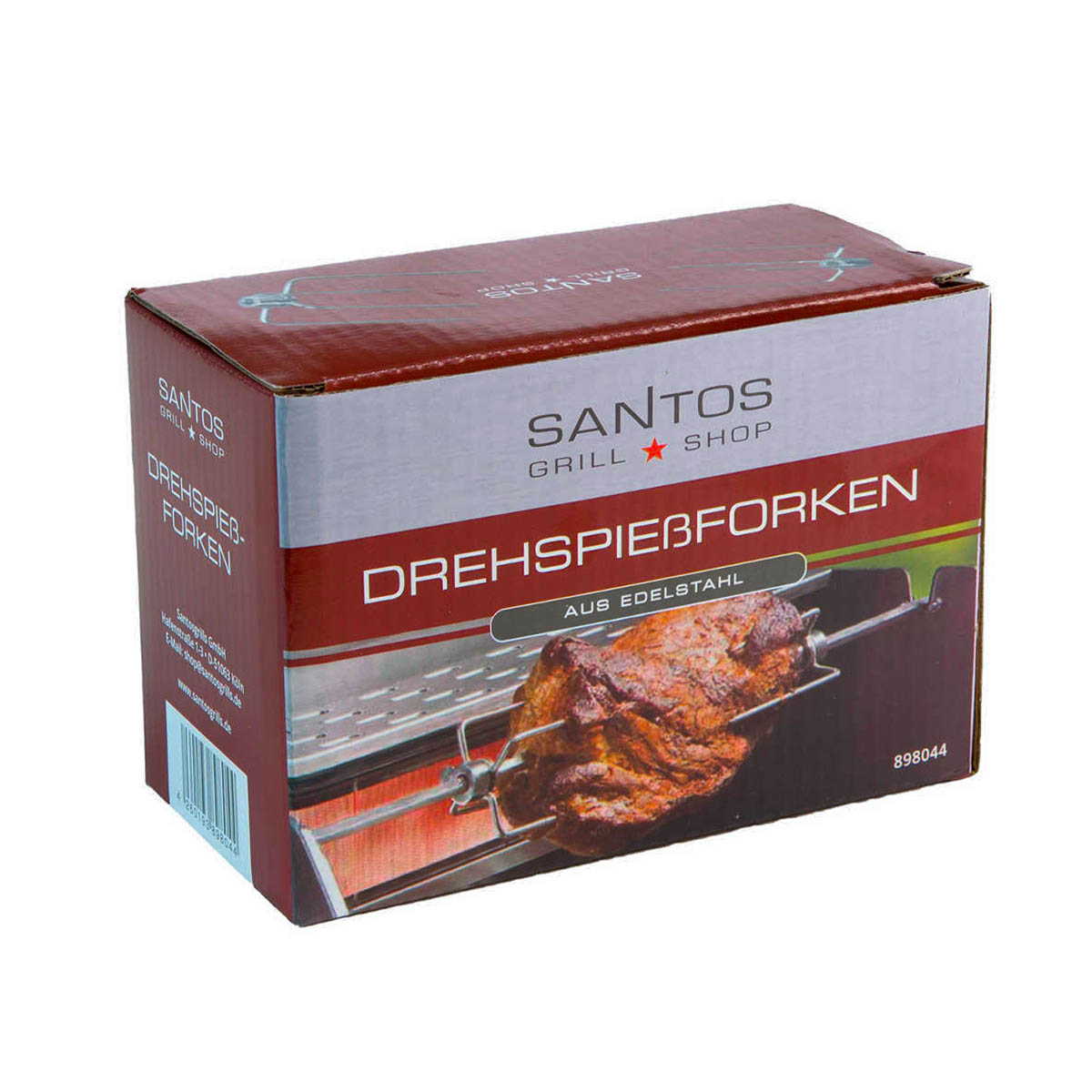 SANTOS Fleischklammer, Forken, Krallen, Spießgabel, Edelstahl für Drehspieße bis Ø 11 mm
