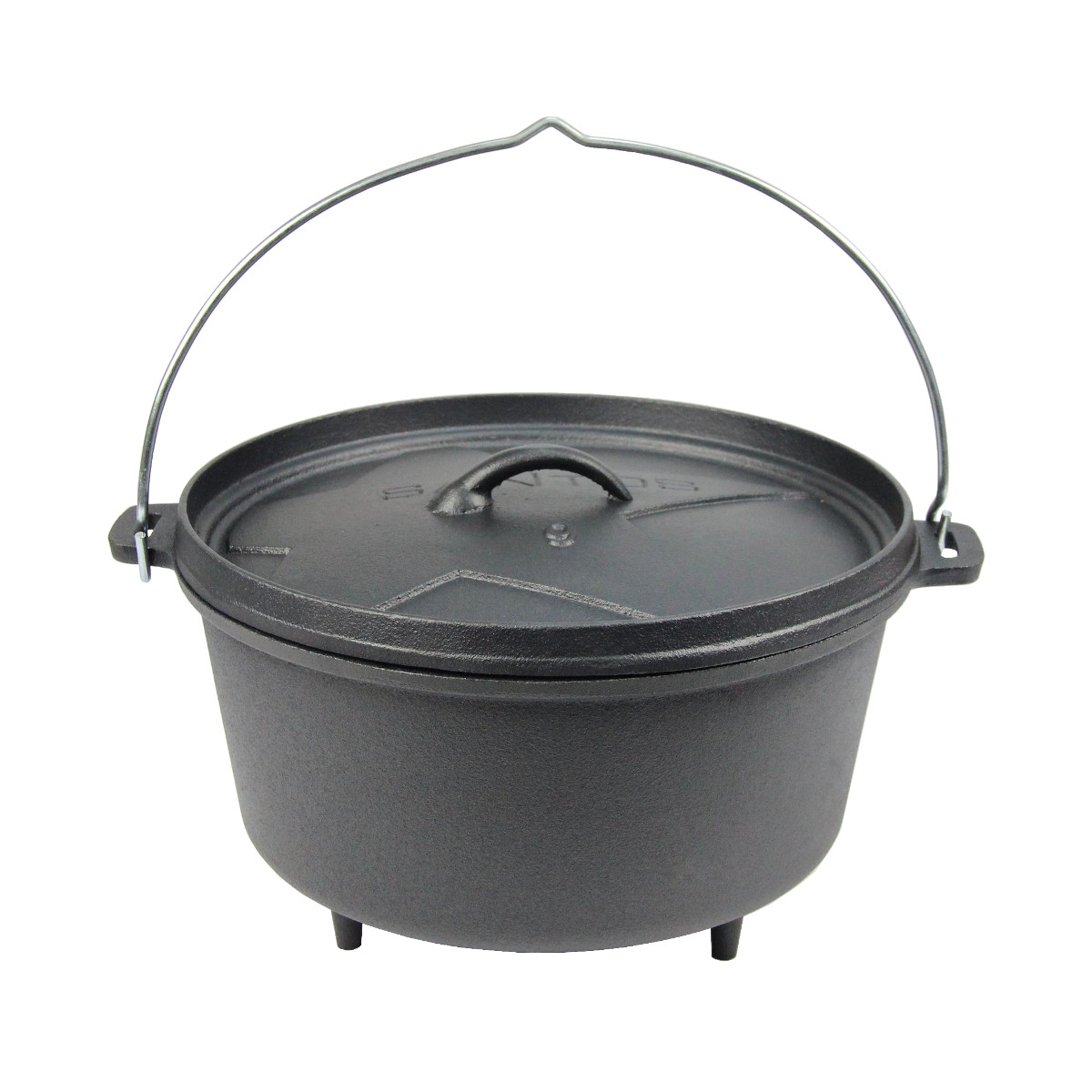 SANTOS Dutch Oven Feuertopf Schmortopf Camp Oven ca. 8 Liter / 9 Qt mit Füßen SANTOS Dutch Oven Feuertopf Schmortopf Camp Oven ca. 8 Liter / 9 Qt mit Füßen