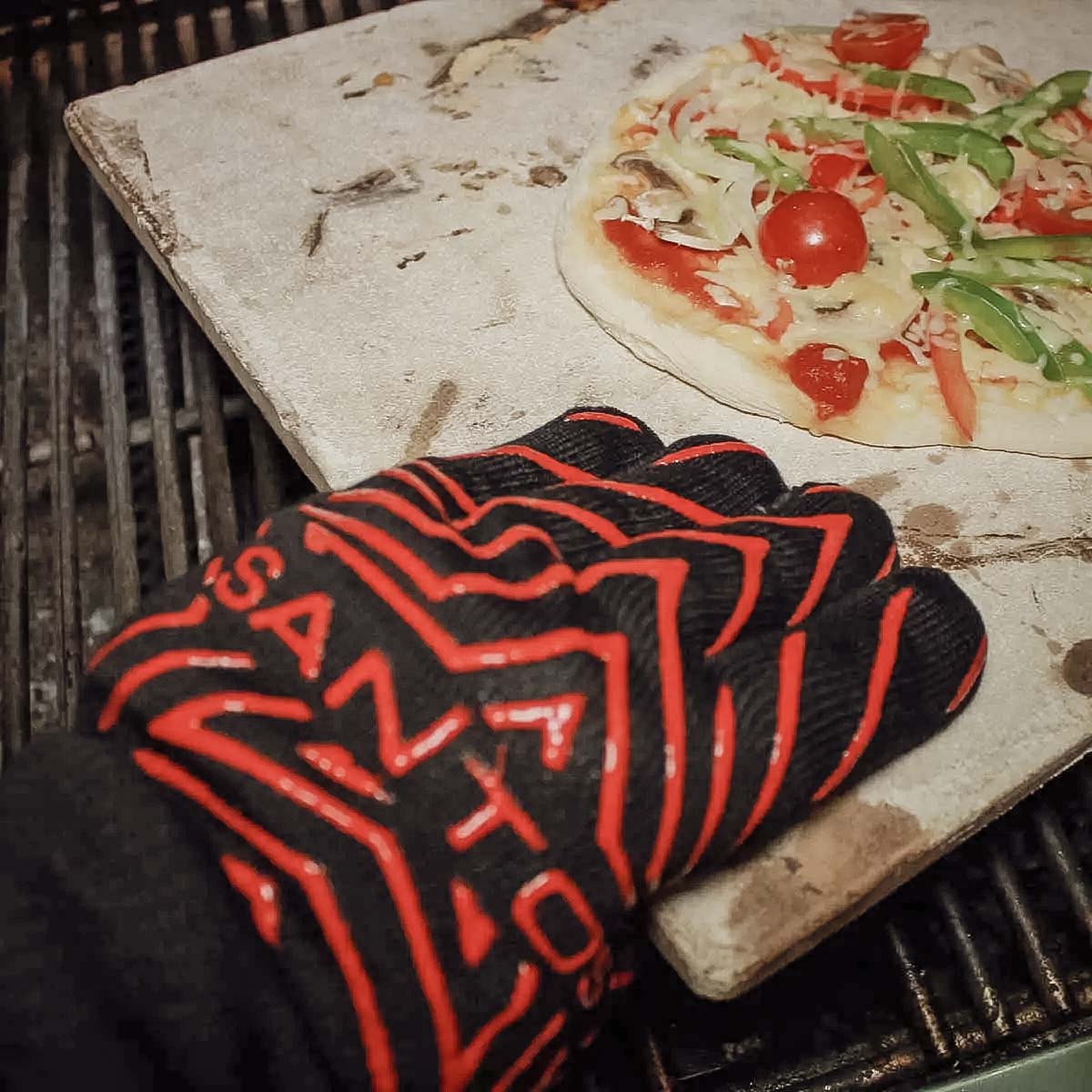 SANTOS Grill Handschuh (Paar) hitzebeständig bis 350 °C | Universalgröße | Retoure