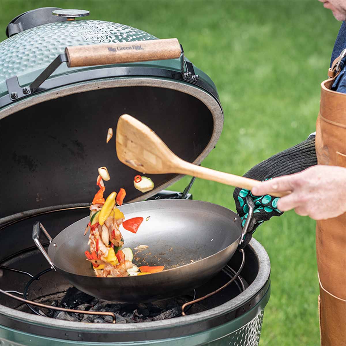 Big Green Egg Grill-Wok aus Kohlenstoffstahl