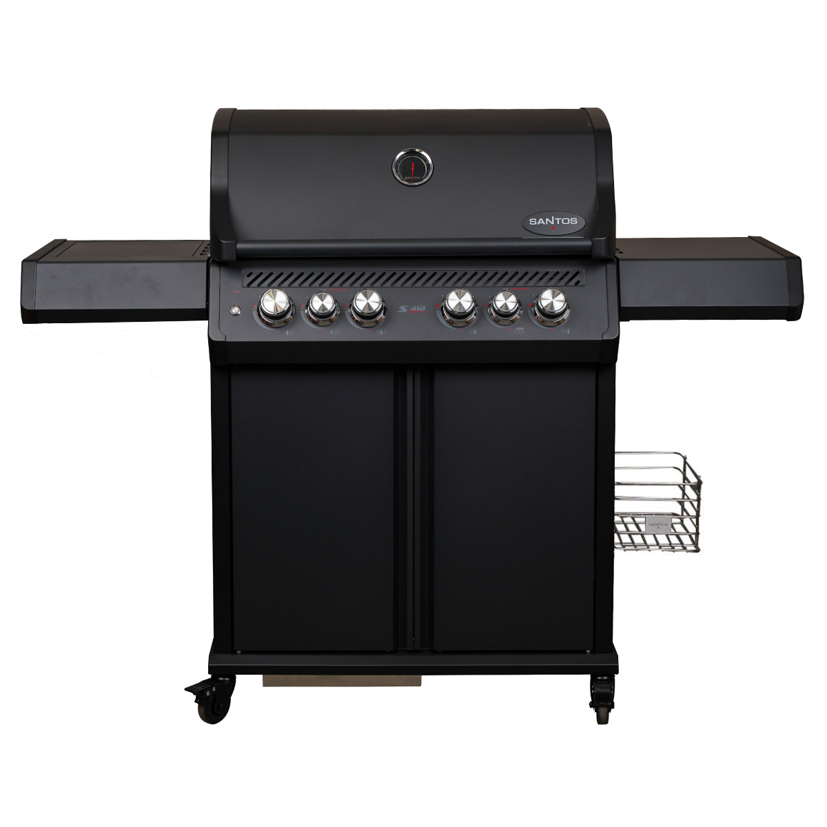 SANTOS S-418 Pro All Black Matt | Seiten- & Heckbrenner | Ready2Grill Bundle