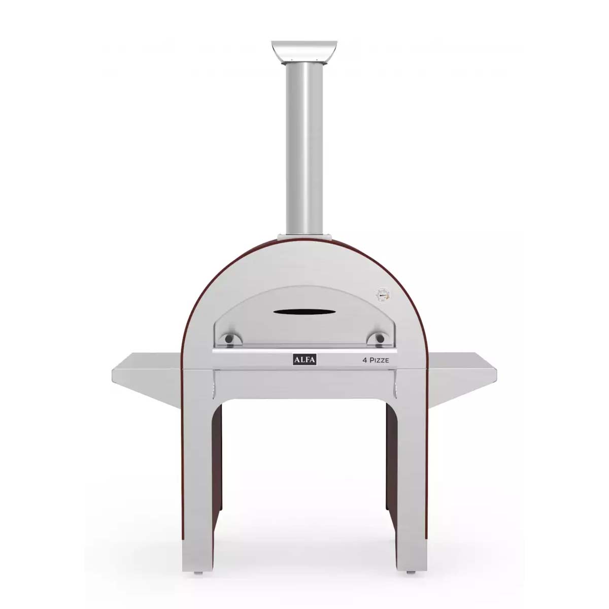 Alfa Forni Pizzaofen 4 Pizze mit Stand, Holz, Rot