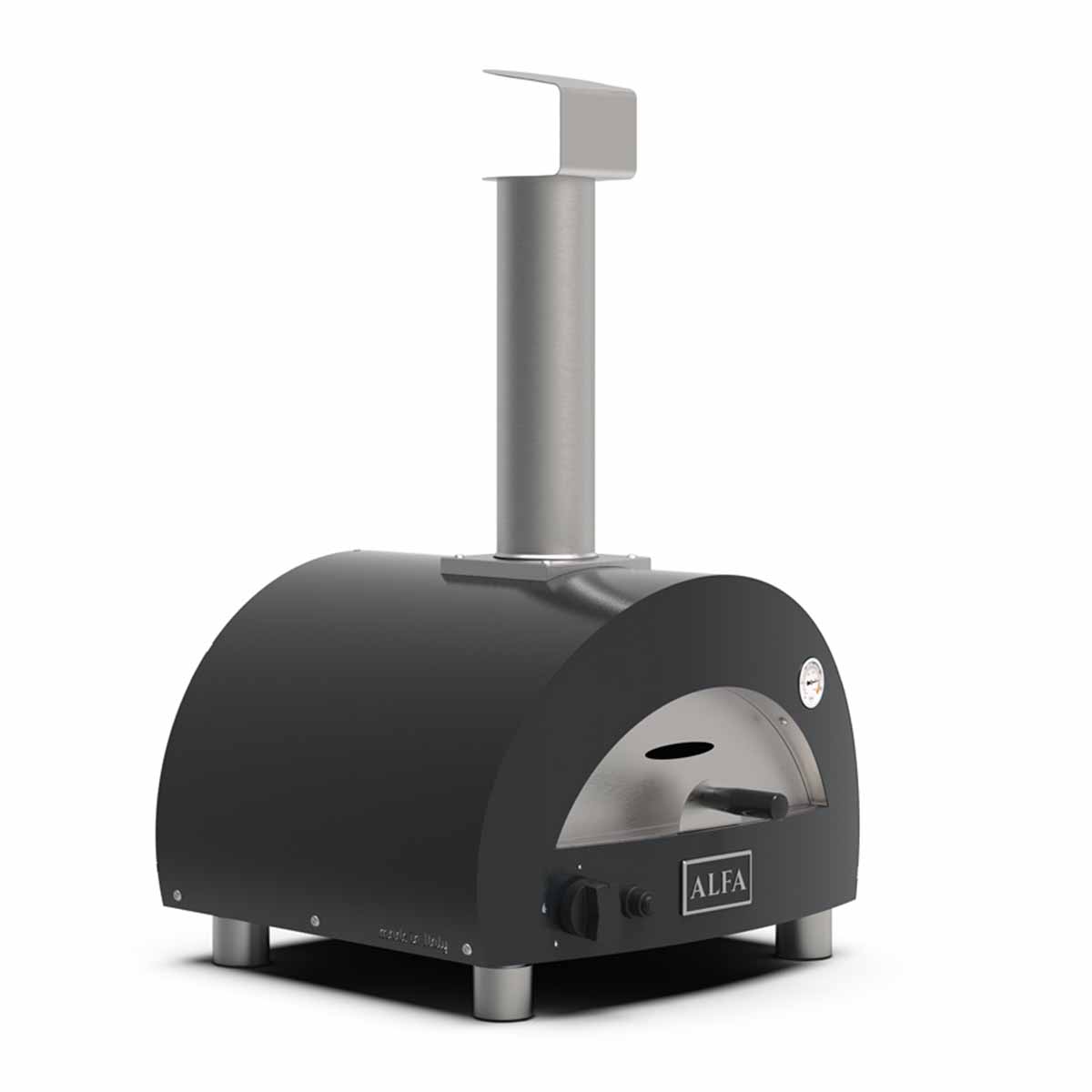 Alfa Pizzaofen Moderno Portable, Gas, Grau seitlich