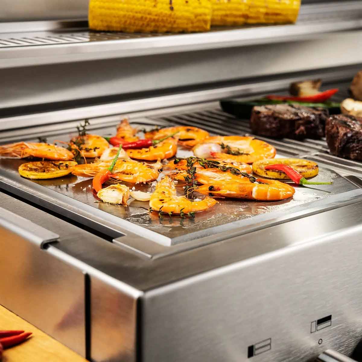 Flammkraft Teppanyaki Platte in Gebrauch am Grill