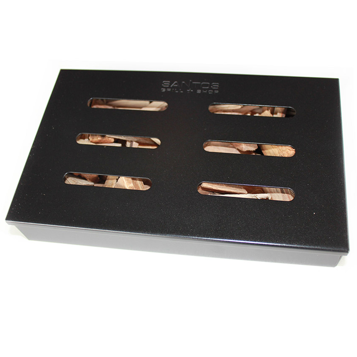 SANTOS beschichtete Räucherbox Black, 21 x 13 x 3,4 cm | Retoure