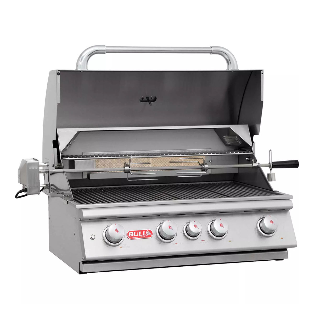 Bull Angus Gasgrillstation | 4 Brenner | Edelstahl | Infrarot Heckbrenner & Rotisserie