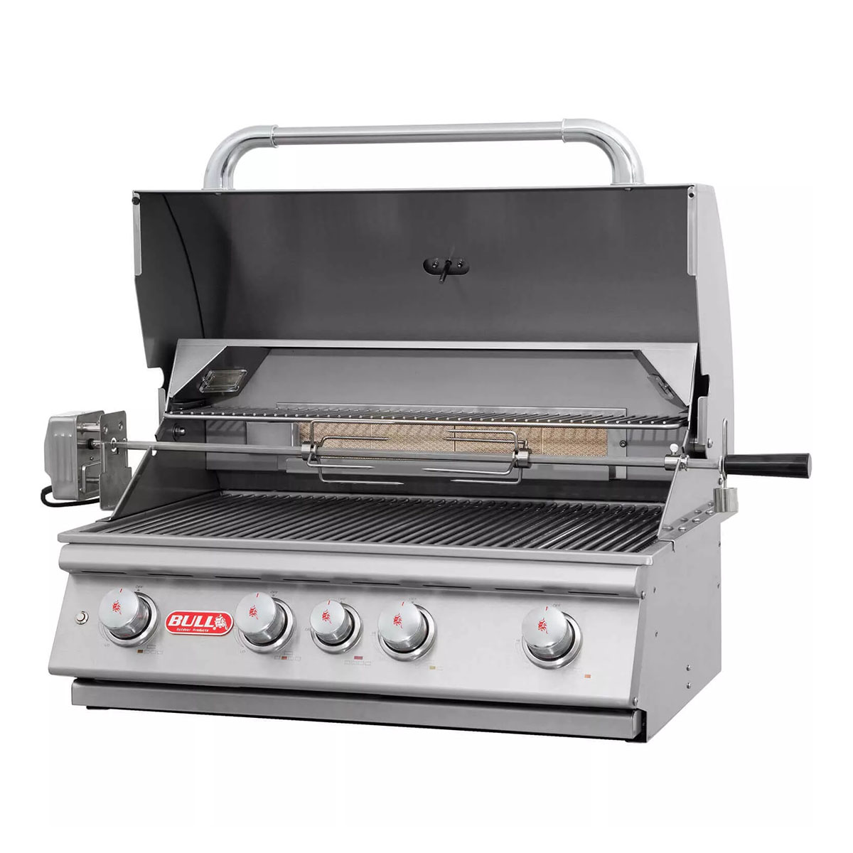 Bull Angus Gasgrillstation | 4 Brenner | Edelstahl | Infrarot Heckbrenner & Rotisserie
