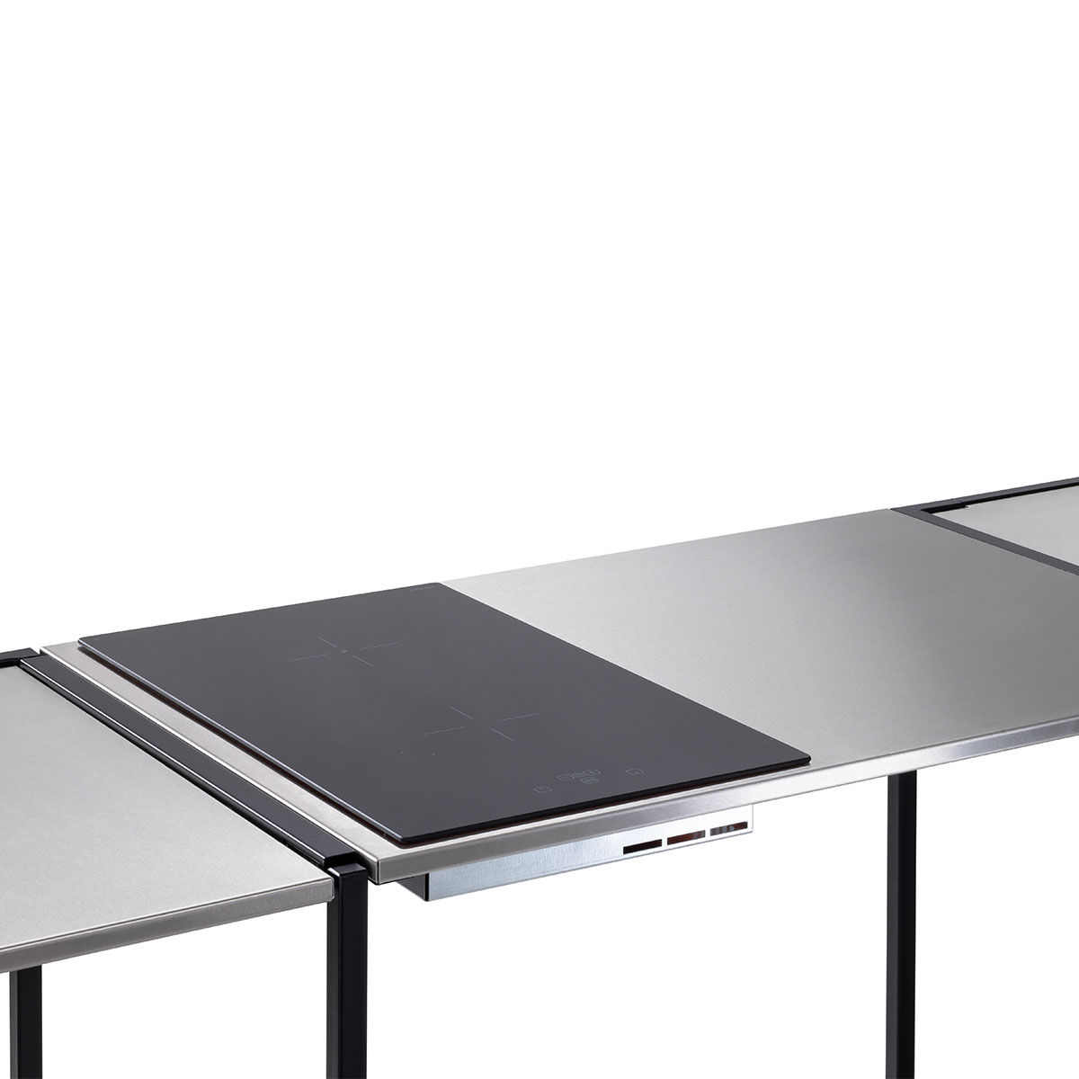 One Minute Kitchen Arbeitsplatte mit Induktionskochfeld, Edelstahl One Minute Kitchen Arbeitsplatte mit Induktionskochfeld, Edelstahl