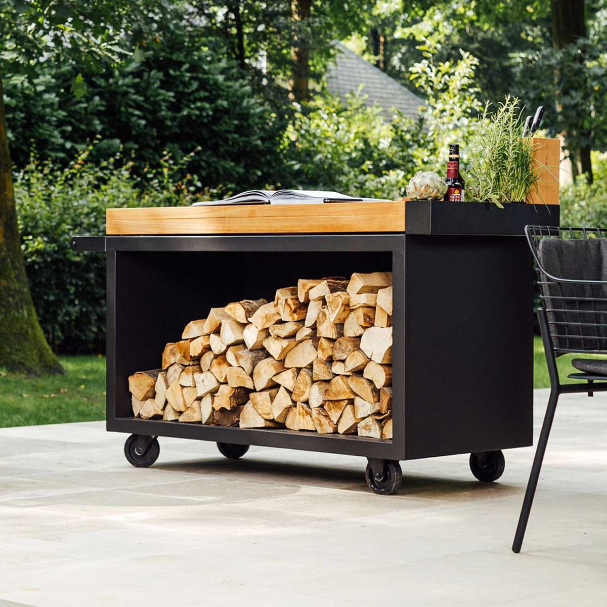 OFYR Mise en Place Table Black 135 PRO Teakholz OFYR Mise en Place Table Black 135 PRO Teakholz
