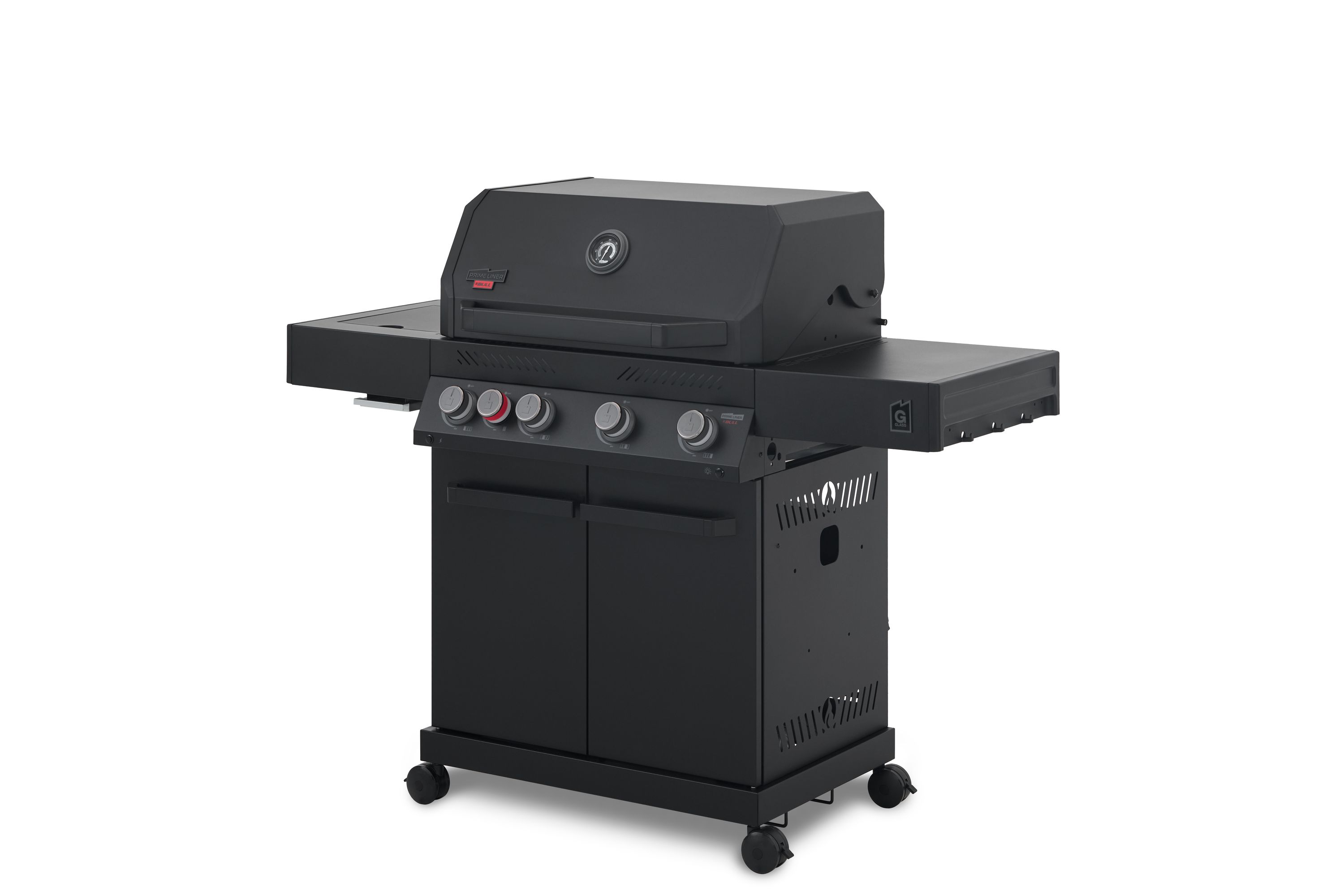 PRIMELINER G4 Gasgrill Black – 4 Brenner mit Infrarot-Seitenbrenner