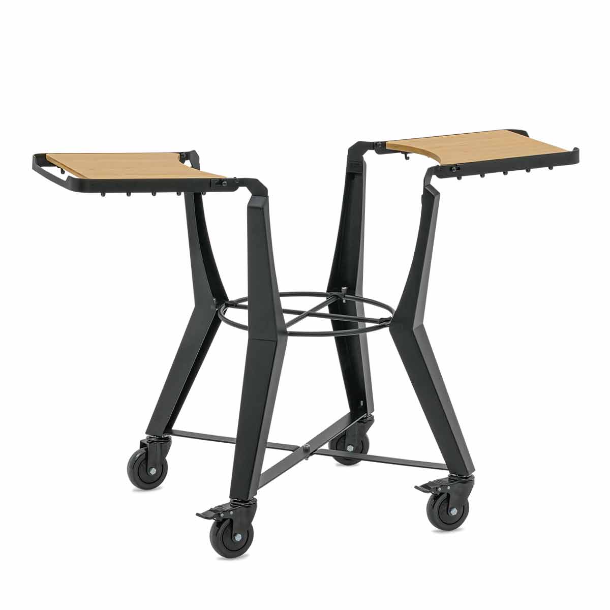 Monolith Gestell mit Seitentischen für den Two.55 Keramikgrill, schräge Ansicht vorne links