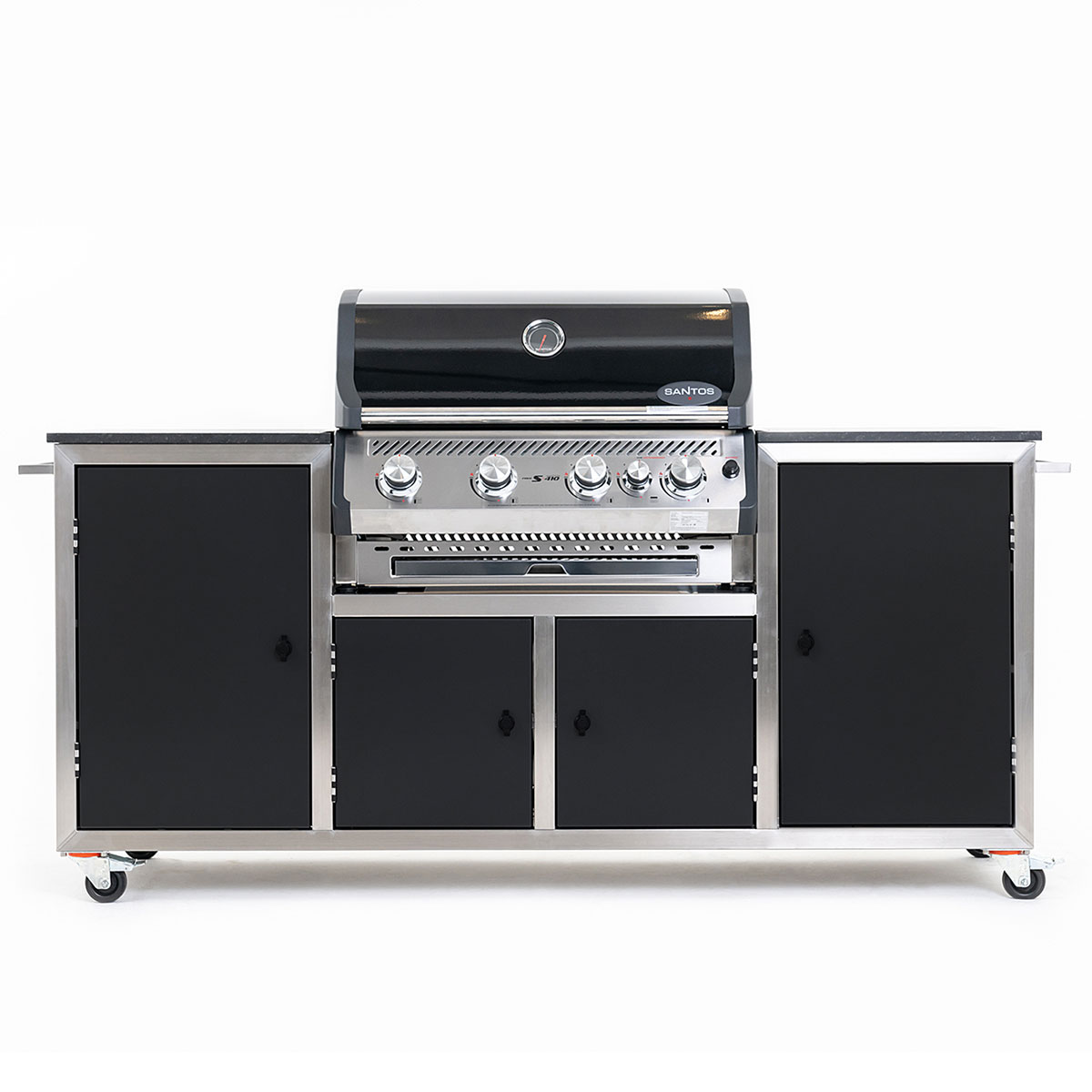 INDRAdesign Blackline Gasgrillstation mit SANTOS Free S-410, schwarz