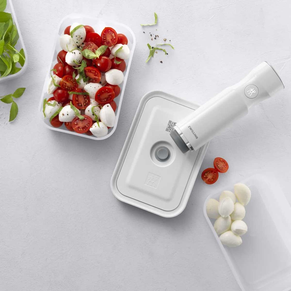 ZWILLING FRESH & SAVE VAKUUMPUMPE MIT LADEKAPPE, WEISS