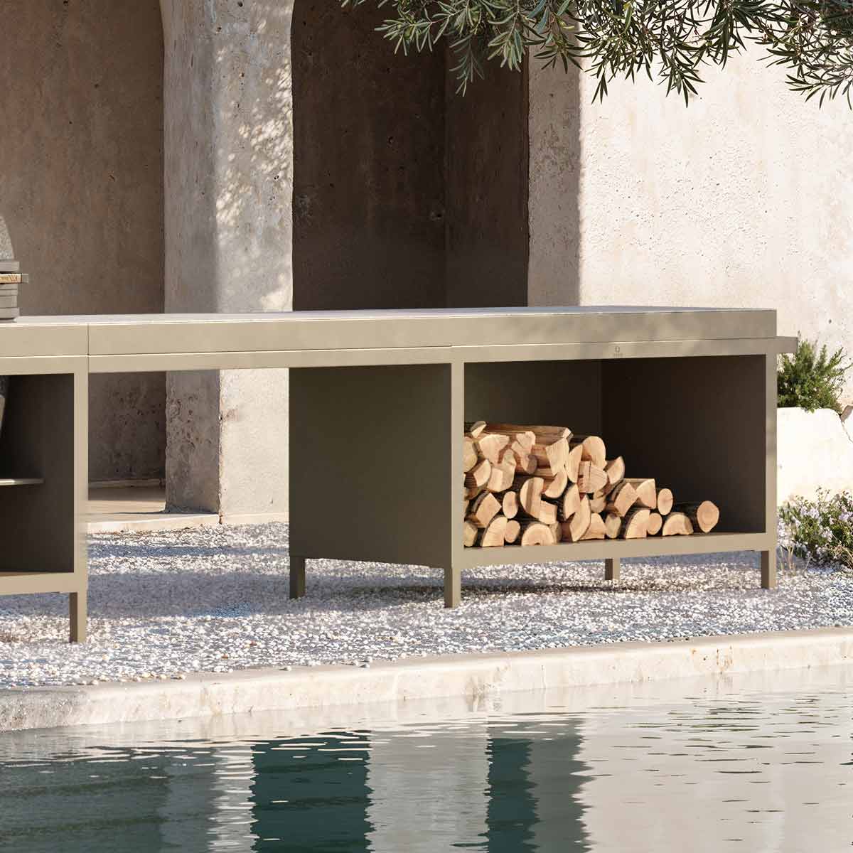Ofyr Pro Connect, Mise en Place Modul Taupe, mit Standbeinen
